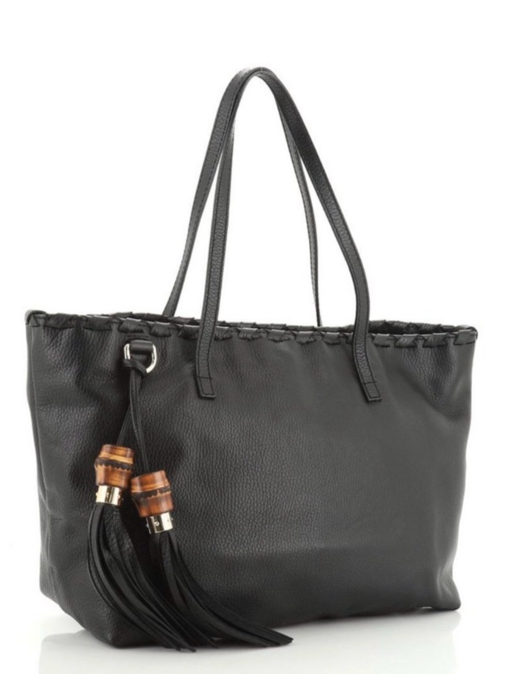 Gucci Bamboo Tassel Tote Leather Large--Authentic Vintage—